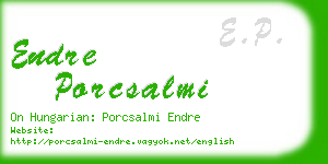 endre porcsalmi business card